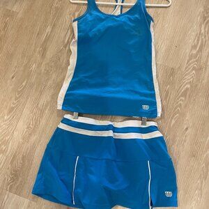 Tennis/Pickleball outfit Size S skort, Size XS racerback, built in bra top